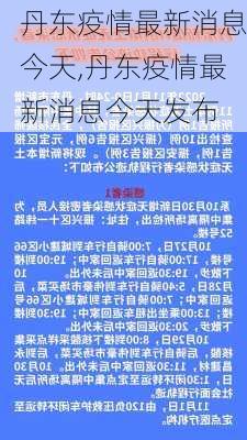 丹东疫情最新消息今天,丹东疫情最新消息今天发布